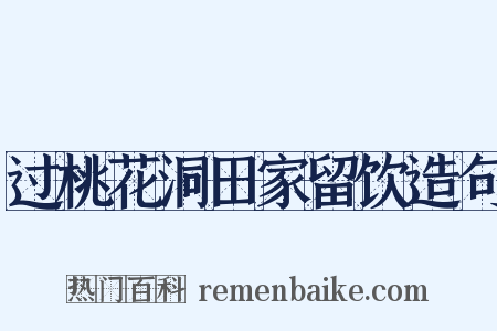 过桃花洞田家留饮造句是什么意思的图片